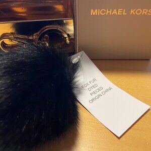 Michael Kors Fox Fur Keychain, Purse, Backback, or Fanny pack Pom Pom
